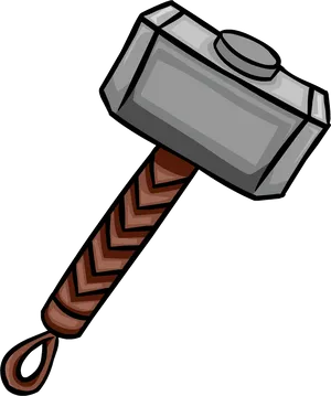 Mjolnir Cartoon Representation PNG Image