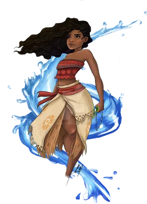 Moana Water Spirit Illustration PNG Image