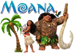 Moanaand Maui Adventure Pose PNG Image