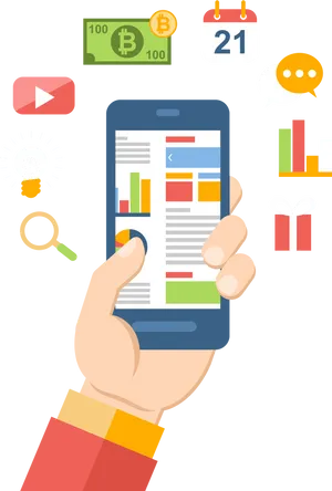 Mobile Advertising Concept PNG