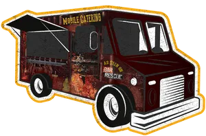 Mobile Catering Food Truck Sticker PNG Image