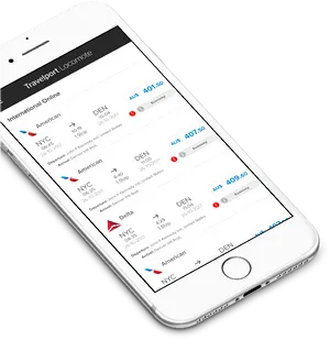 Mobile Flight Comparison App Screen PNG