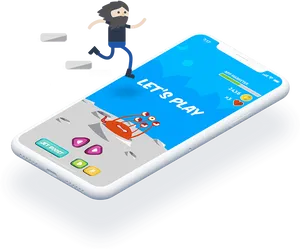 Mobile Gaming Adventure Concept PNG