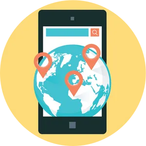 Mobile Global Location Search PNG Image