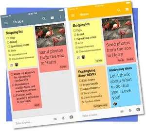 Mobile Note Taking App Screenshots PNG Image