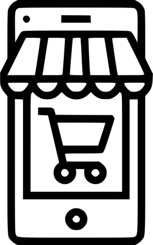 Mobile Online Shopping Icon PNG Image