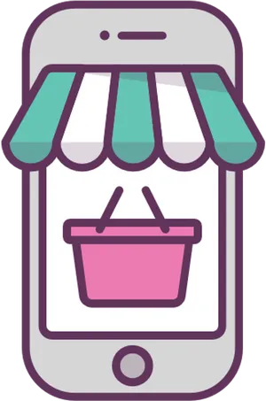 Mobile Online Shopping Icon PNG Image