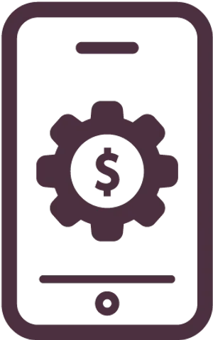 Mobile Phone Finance Settings Icon PNG Image