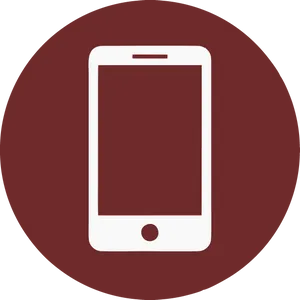 Mobile Phone Icon Maroon Background PNG Image