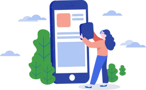 Mobile User Interface Interaction PNG Image