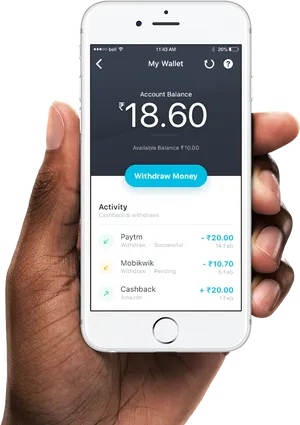 Mobile Wallet App Screen Display PNG