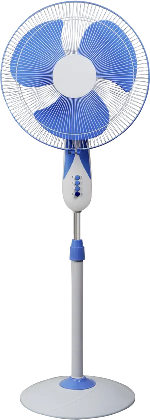 Modern Adjustable Standing Fan Isolated PNG Image