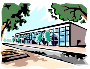 Modern Architecture Artistic Rendering PNG Image