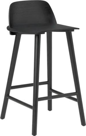 Modern Black Bar Stool PNG Image