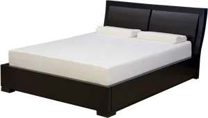 Modern Black Bed Design PNG Image