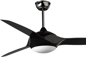 Modern Black Ceiling Fan PNG Image