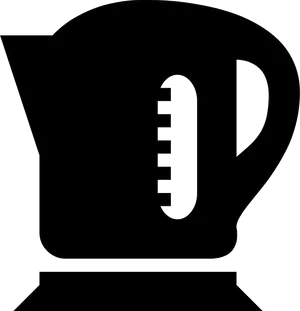 Modern Black Electric Kettle Silhouette PNG Image