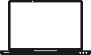Modern Black Laptop Blank Screen PNG