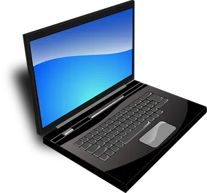 Modern Black Laptop Illustration PNG Image