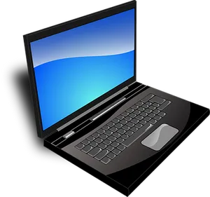 Modern Black Laptop Illustration PNG Image