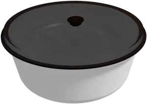 Modern Black Lid Tiffin Container PNG Image