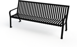 Modern Black Park Bench PNG Image