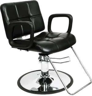 Modern Black Salon Chair PNG Image