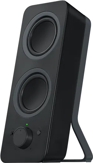 Modern Black Speaker Standing PNG Image