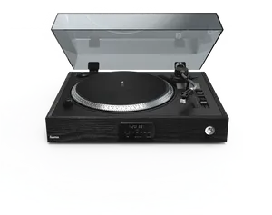 Modern Black Turntable PNG Image