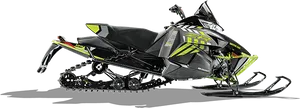 Modern Black Yellow Snowmobile PNG Image