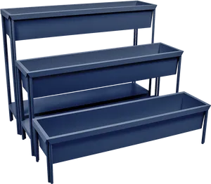 Modern Blue Bookshelf Design PNG Image