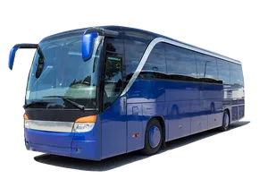 Modern Blue Coach Bus PNG Image