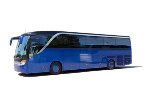 Modern Blue Coach Bus PNG Image