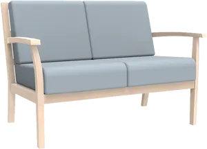 Modern Blue Couch Design PNG Image