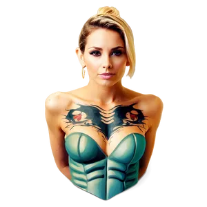 Modern Chest Tattoo Styles Png Tab PNG Image