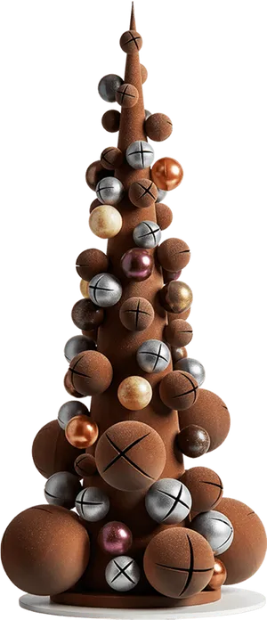 Modern Chocolate Christmas Tree PNG Image