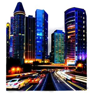 Modern City Night View Png Bjm63 PNG Image