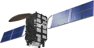 Modern Communications Satellite Rendering PNG Image