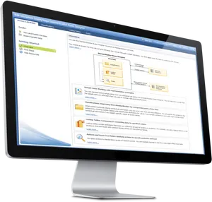 Modern Computer Monitor Displaying Software Interface PNG