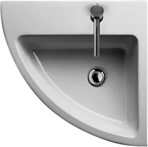 Modern Corner Bathroom Sink PNG Image