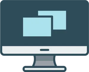 Modern Desktop Computer Icon PNG Image