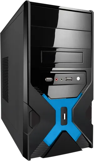 Modern Desktop Computer Tower PNG Image