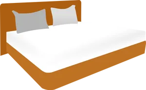 Modern Double Bed Vector Illustration PNG Image