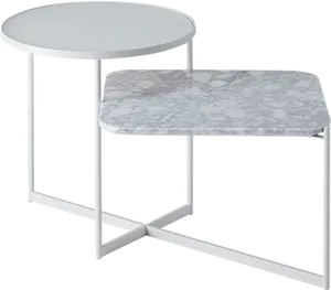 Modern Dual Tiered End Table PNG Image