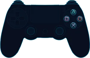 Modern Game Controller Silhouette PNG Image