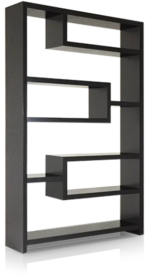 Modern Geometric Bookshelf PNG Image