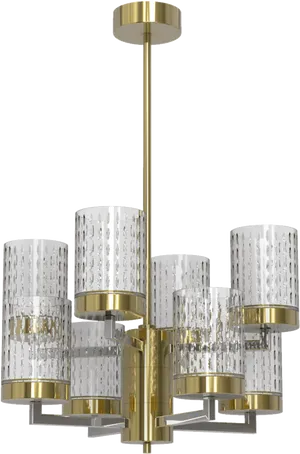 Modern Gold Chandelier Lighting PNG Image