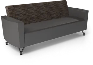 Modern Gray Couchwith Wicker Backrest PNG Image