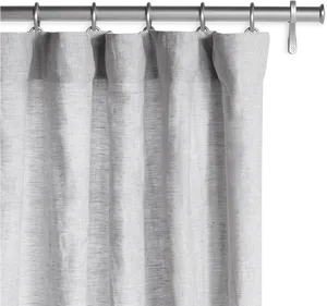 Modern Grey Linen Curtain PNG Image