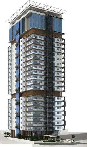 Modern High Rise Buildingat Night PNG